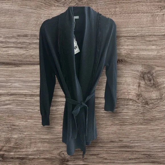 Neiman Marcus Black Open-Front Cardigan - Picture 3 of 7